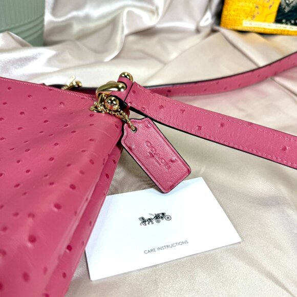 Coach Mia Crossbody – Ostrich-Embossed Leather in Pink (Style No. F76644) - Picture 14 of 14